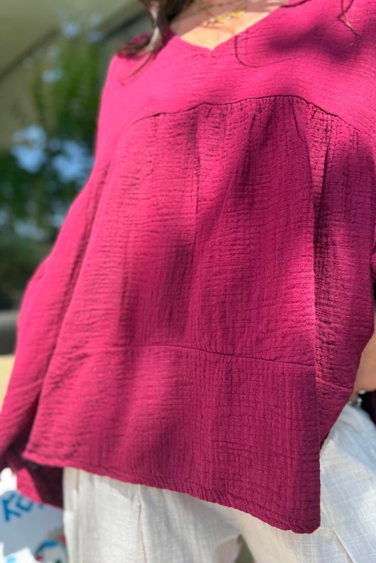 Suri Cushion Cotton Artist Smock Merlot